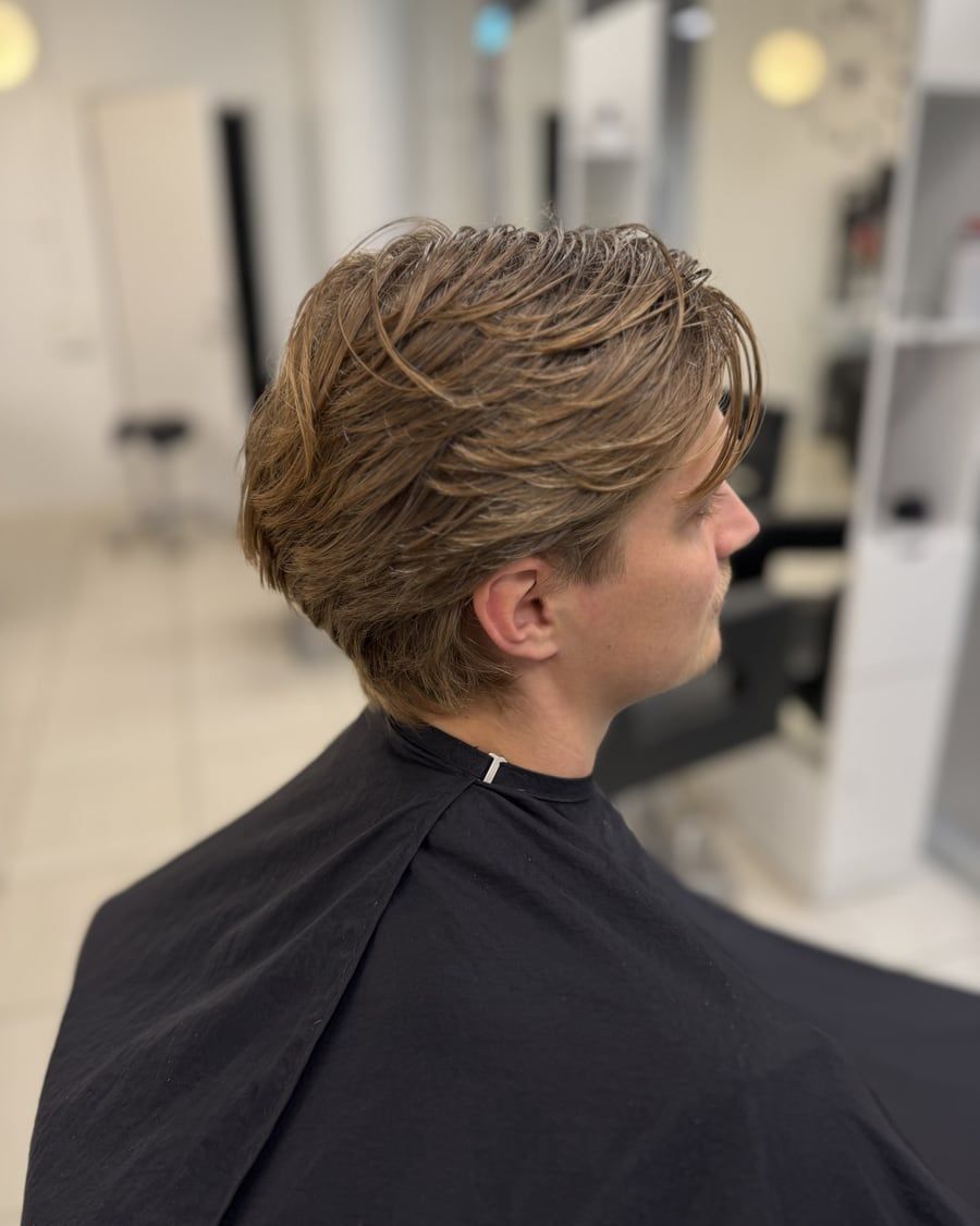 Före klippning: Utväxt till fade & styling — Kvarnens Klippotek, frisör i Uppsala centrum